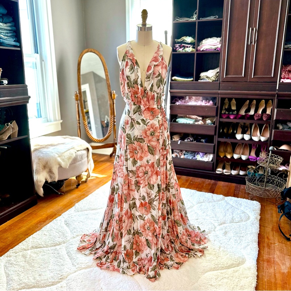 Reformation Ariana Floral Wrap Gown size S